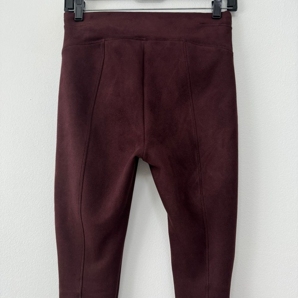 Spanx Faux Suede Leggings Dark Terracotta Size Small - Picture 3 of 8